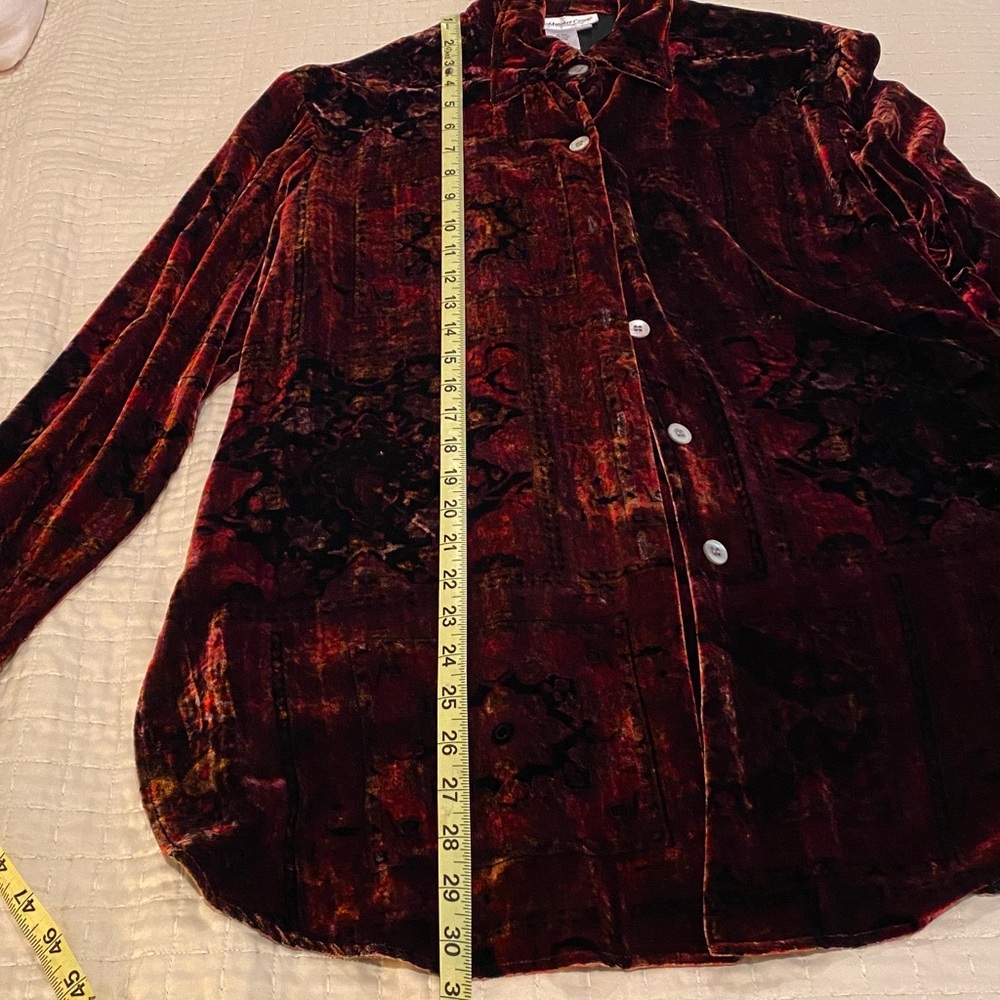 Coldwater Creek crushed velvet vintage blouse Small - Picture 6 of 8